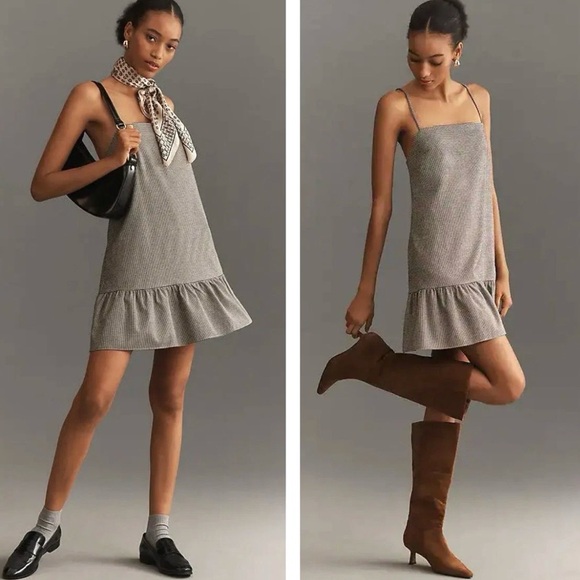 Maeve Dresses & Skirts - Maeve Square Neck Houndstooth Mini Dress